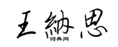 王正良王納思行書個性簽名怎么寫