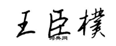 王正良王臣朴行書個性簽名怎么寫