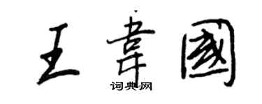 王正良王韋國行書個性簽名怎么寫