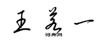 梁錦英王若一草書個性簽名怎么寫