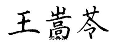 丁謙王嵩苓楷書個性簽名怎么寫