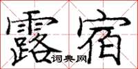 龐中華露宿楷書怎么寫