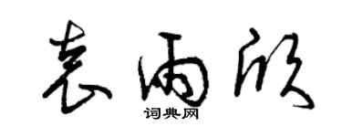 曾慶福袁雨欣草書個性簽名怎么寫