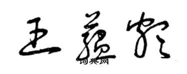 曾慶福王蘊頗草書個性簽名怎么寫