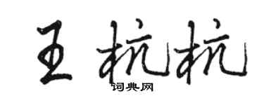 駱恆光王杭杭行書個性簽名怎么寫