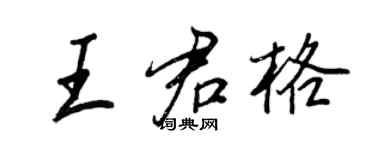 王正良王君格行書個性簽名怎么寫