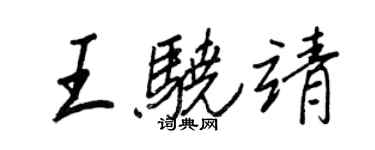 王正良王驍靖行書個性簽名怎么寫