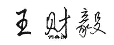 駱恆光王財毅行書個性簽名怎么寫