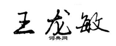 曾慶福王龍敏行書個性簽名怎么寫