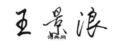 駱恆光王景浪行書個性簽名怎么寫