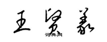 梁錦英王賢義草書個性簽名怎么寫