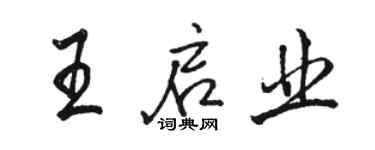 駱恆光王啟業行書個性簽名怎么寫