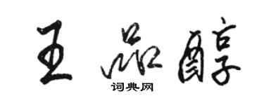 駱恆光王品醇行書個性簽名怎么寫