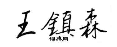 王正良王鎮森行書個性簽名怎么寫