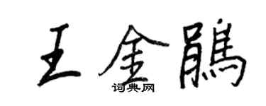 王正良王金鵑行書個性簽名怎么寫