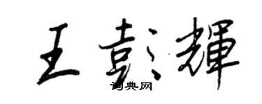 王正良王彭輝行書個性簽名怎么寫