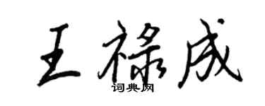 王正良王祿成行書個性簽名怎么寫