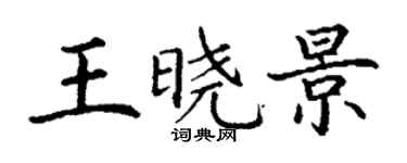 丁謙王曉景楷書個性簽名怎么寫
