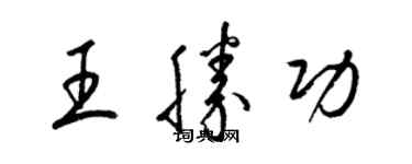 梁錦英王勝功草書個性簽名怎么寫