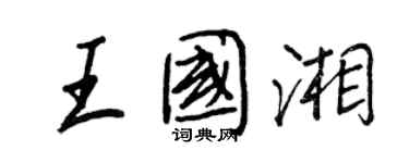 王正良王國湘行書個性簽名怎么寫