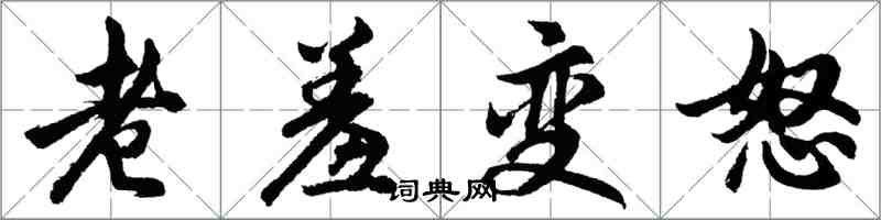 胡問遂老羞變怒行書怎么寫