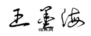 曾慶福王墨海草書個性簽名怎么寫