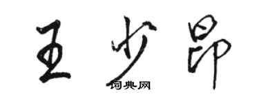 駱恆光王少昂行書個性簽名怎么寫