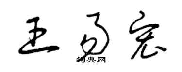 曾慶福王易宏草書個性簽名怎么寫