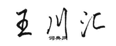 駱恆光王川匯行書個性簽名怎么寫