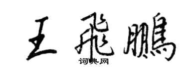 王正良王飛鵬行書個性簽名怎么寫