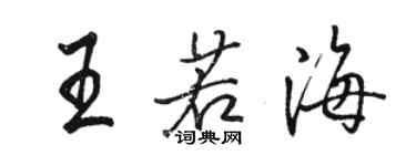 駱恆光王若海行書個性簽名怎么寫