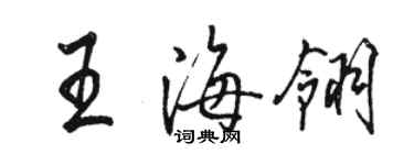 駱恆光王海翎行書個性簽名怎么寫