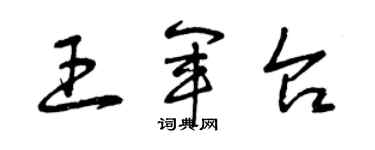 曾慶福王軍台草書個性簽名怎么寫
