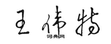 駱恆光王偉特草書個性簽名怎么寫