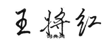 駱恆光王將紅行書個性簽名怎么寫