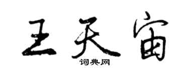 曾慶福王天宙行書個性簽名怎么寫