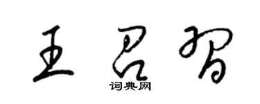 梁錦英王召習草書個性簽名怎么寫