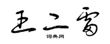 曾慶福王二雷草書個性簽名怎么寫