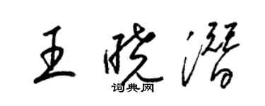 梁錦英王曉潛草書個性簽名怎么寫