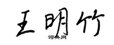 王正良王明竹行書個性簽名怎么寫