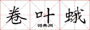 袁強捲葉蛾楷書怎么寫