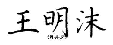 丁謙王明沫楷書個性簽名怎么寫