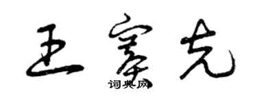 曾慶福王賽克草書個性簽名怎么寫