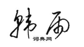 駱恆光韓雨草書個性簽名怎么寫