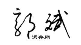 梁錦英郭斌草書個性簽名怎么寫