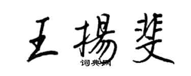 王正良王揚斐行書個性簽名怎么寫