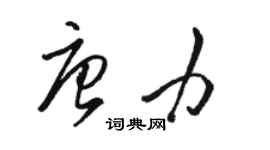 駱恆光唐力草書個性簽名怎么寫