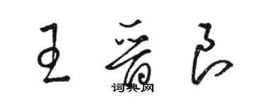 駱恆光王晉良草書個性簽名怎么寫