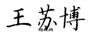 丁謙王蘇博楷書個性簽名怎么寫