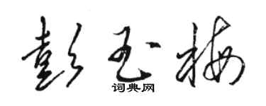 駱恆光彭玉梅草書個性簽名怎么寫
